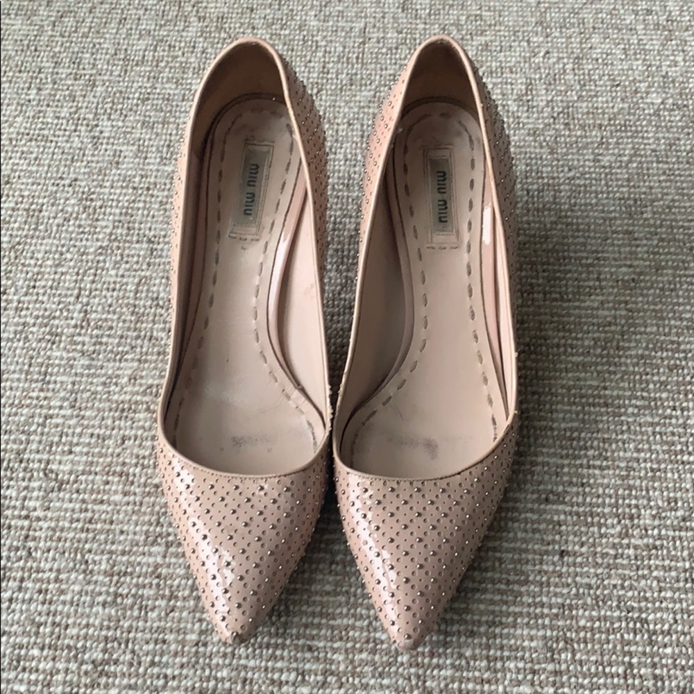 Miu Miu pink-nude stud heels